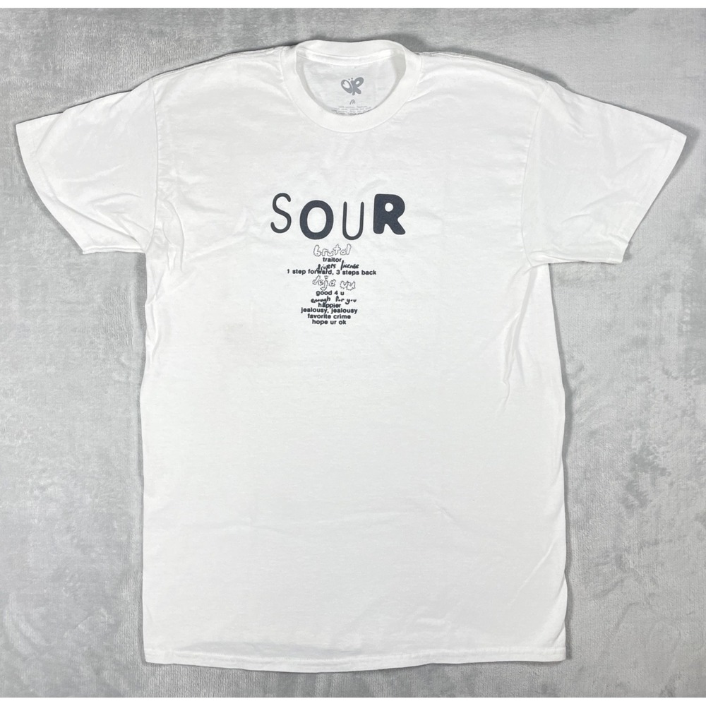 Olivia Rodrigo SOUR T-Shirt Men Medium White Album Tracklist Graphic Tee